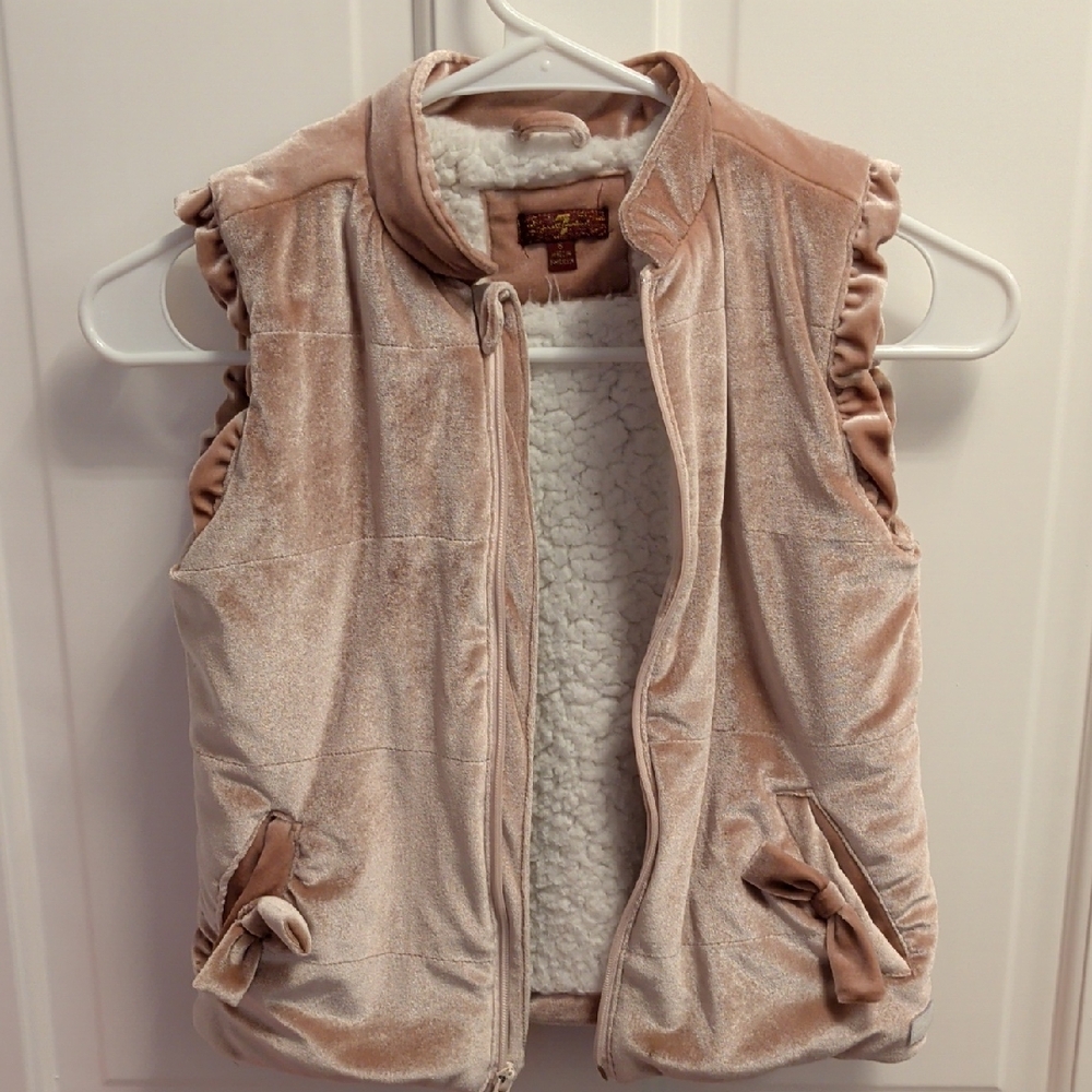 Girl's 7 For All Mankind Pink Velvet Vest
